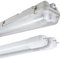 Proventa Feuchtraumleuchte mit HF-Bewegungsmelder und 2 LED-Röhren 120 cm, 28 W, 4.200 Lumen, 4.000 K, IP65, 50.000h, IK08, Kunststoff grau, Flackerfrei
