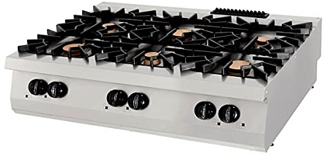Maxima Gastro Premium Kochfeld - 6 Brenner - Dreifache Einheit - 90 cm Tief - Gas