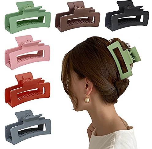 6 Stück Haarklammer Groß,9cm Kunststoff Rutschfester Haarspangen Damen Haar mit Starkem Halt,Matte Acryl Haarkrallen Clip,Haarschmuck für Mädchen