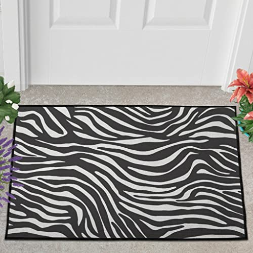 Veryday Zebra Fußmatte Türmatte Eingangsmatte Fußabtreter Fußabstreifer Türvorleger Schmutzmatte Sauberlaufmatte Haustürmatte für Innen und Außen White 50x80cm