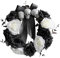 Fofetbfo 35 cm Artificial Halloween Wreath, Black and White Rose Wreath with Skull, Front Door Wreath for Home Wall Halloween Party Decorations
