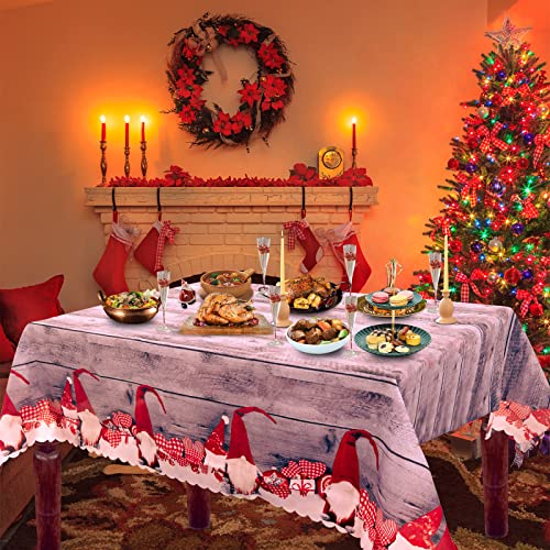 Aitsite Tischdecke Weihnachten, 180 x 150cm Rechteckige Abwaschbar Weihnachtstischdecke, Tischtuch Weihnachtstischläufer für Tischdeko Weihnachten Wohnkultur Versammlungen Grau