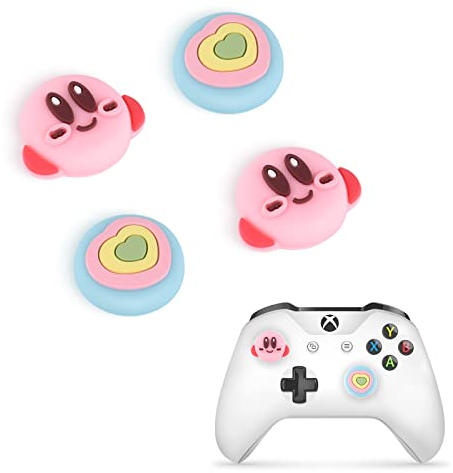 DLseego Thumbstick Kappen Grip Set Caps für PS5 PS4 Xbox 360 Xbox One Controller,Zubehör Sticks Joystick Schutz Stick Aufsätze,Anime Thema,Niedliche Thumbstick Caps Grip,4 PCS,Gelber Blitz-Sprite