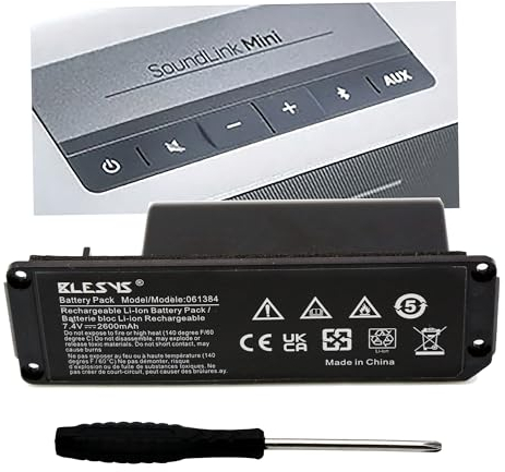 BLESYS 061384 Battery 7.4V 2600mAh for Bose SoundLink Mini I, Mini 1 (Fit Mini First Generation only, Don't work with Mini II, SoundLink 1/2/3, 063404) Bluetooth Speaker Battery 061385 061386 063287