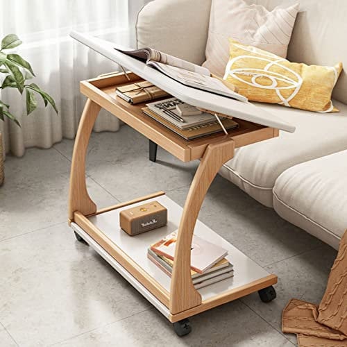 Beistelltisch Couch Schreibtisch Mit Kippbarer Tischplatte Und Feststellbaren Rädern, Laptop-Ständer Für Das Bett, Verstellbares TV-Tablett, Wohnbereich Schlafzimmer ( Color : #1 , Size : 80x40x65cm )