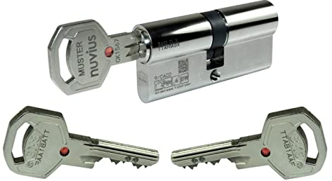 BKS Sicherheits Türzylinder Profilzylinder Nuvius SLX Serie 36 mit Sicherungskarte (Doppelzylinder A=40, B=50)