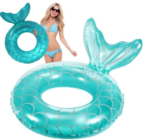 Aufblasbarer Schwimmring Meerjungfrau Gummiring Pool Floats Durable Fishtail Swim Tube Spielzeug für Erwachsene Kinder Strand Party Sommer Wassersport Dekoration