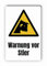 Warnzeichen (W034) Warnung vor Stier - Eckiges Warnschild mit Text - Warnschild mit Text - nach DIN EN ISO 7010