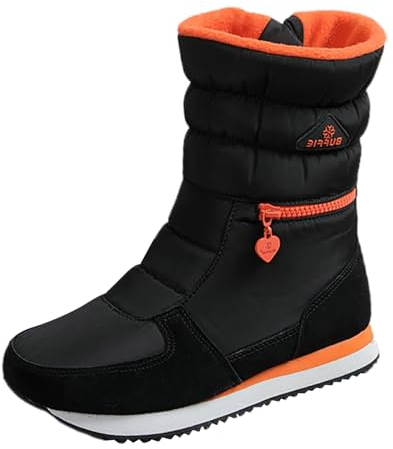 Gsheocm Winterstiefel Damen - Leder Stiefeletten Damen - Winter Elegant Ankle Westernstiefel Stiefel Mit Absatz Reißverschluss Kurzschaft Stiefel Weich Und Bequem Schlupfstiefeletten Übergangsstiefel