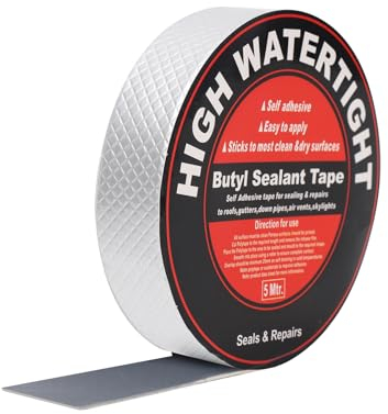 ViShawtek Butylband Wasserdichtes Aluminum Klebeband Dichtungsband Panzertape Alufolie Bitumenband Selbstklebend Dampfsperre klebeband Abdichten Befestigen im Pool Schlauchboot 3cm(B) x 5m(L)