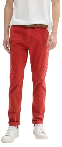 TOM TAILOR Denim Herren 1027694 Slim Chino Hose, 14302 - Velvet Red, 32W / 32L EU
