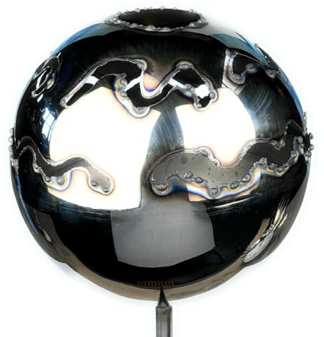 Gebrüder Lomprich Gartenfackel Feuerkugel – Wellen, Höhe: 100 cm, Gewicht: 1,4 kg, Durchmesser: 18 cm