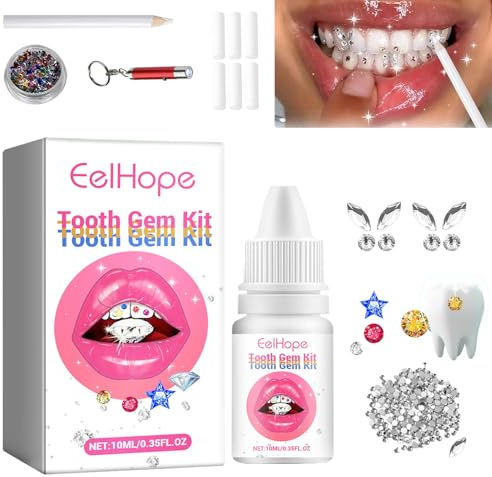 Kit de Gemas para Dientes Gemas Dentales Tooth Gems Kit Diamante Dientes Kit Juego de Decoración de Dientes de Joyería Kit de Gemas de Joyería de Dientes Rhinestone Dental Kit con 1445 Gemas Dentales