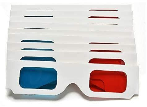 XIAOBAN 10 Paar Papier-3D-Brillen, Einweg-3D-Brillen, rote Blaue und weiße Pappbrillen