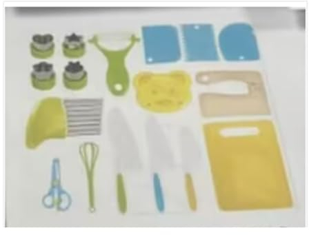 Waterywave 17 juegos cuchillos para niños cocina montessori cortadores de galletas cortadoras y peladoras cortadoras de sándwich para niños pequeños utensilios cocina niños (Style A)