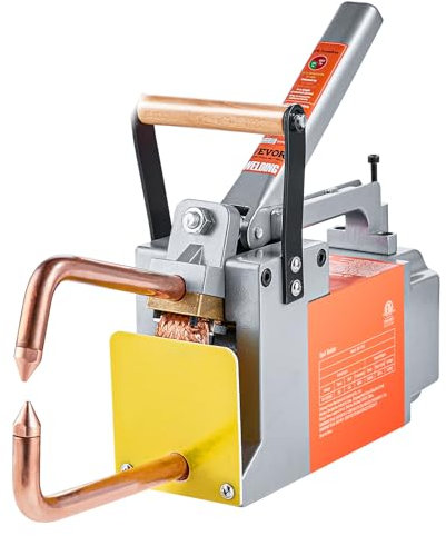 VEVOR Saldatrice a punti portatile da 1/8 di pollice di 1,5 KVA, saldatrice a punti per lamiera metallica con punta di saldatura portatile per acciaio al carbonio, acciaio inossidabile