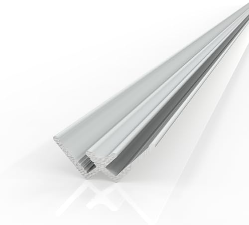 AUPROTEC Aluminium Profil Inneneckprofil Weiß 100cm Eckverbinder Alu Eckprofil Verbindungsprofil für 3mm Duschrückwände Wandverkleidung Profilleisten für Küchenrückwand