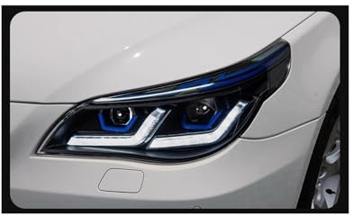 Auto-Styling-Scheinwerfer, kompatibel for BMW E60 5er-Serie, Angel Eye LED-Scheinwerfer 2003–2009, Kopflampe DRL, Signalprojektorlinse, Automotive(Color:2003-2007,Size:Right Drive)