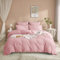 Luowei Seersucker Housse de Couette 220x240 cm Rose Parure Housse Couette Rayures Respirant Parure de lit en Microfibre Parure Lit 2 Personnes Douce avec Fermeture Éclair et 2 Taies d'oreiller 65x65cm