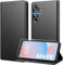 Peakally Cover per Samsung Galaxy S24 FE[Con vetro protettivo] [Pelle PU di alta qualità] [Blocco RFID] [Slot per scheda] [Cavalletto] custodia a libro con Galaxy S24 FE - (Nero)
