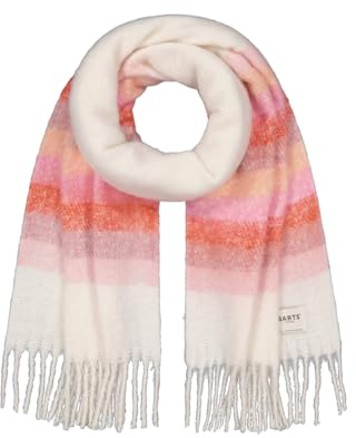 Barts Damen Strickschal Tylur gestreifter Winterschal mit Fransen 3283 Pink 08
