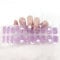 Ceboic 22Pcs Halloween Gel Nail Stickers, Purple Glitter Self-Adhesive Semi Cured Gel Nails Strips with Ghost & Bat Design, Glow in The Dark Full Wraps Nail Polish Stickers, UV/LED Lamp Required