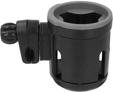 Portavasos para Cochecito, 2 en 1, Portavasos para Bicicleta, Plegable, Antideslizante, Ajustable, de 360 Grados, Doble Portavasos, Andador para Cinta de Correr, Bicicleta,