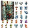 Dragon Design Adventskalender 2024, stabile Adventskalender, Weihnachts-Adventskalender, Drachen-Ornamente, Countdown-Kalender, 26 x 18 x 3,5 cm, für Kinder, Geschenk, Urlaub, drinnen, mehrfarbig