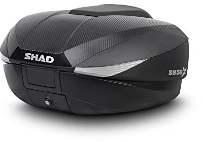 Generico SHAD SH58X Top-Case erweiterbar 46 52 58 Carbon mit Universalplatte und Rückenlehne