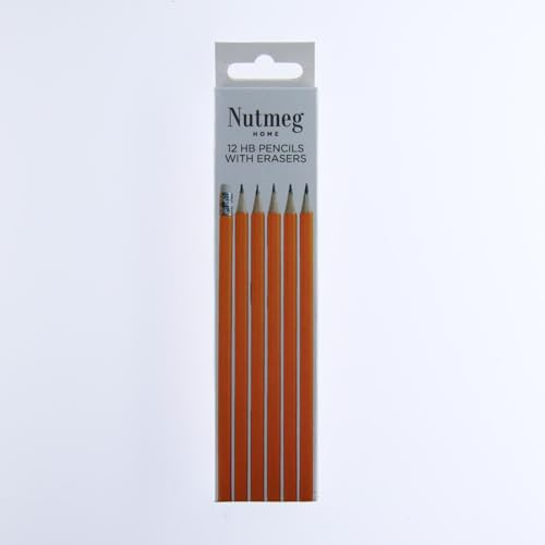 Nutmeg Wooden Hb Pencil With Eraser Top 12pk Fsc