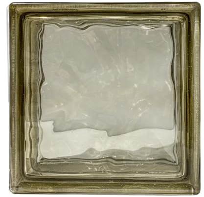 Pavés Smart Ondulé Bloc de verre coloré dans la masse Bronze | Dimension 190 x 190 x 80 mm | Euro/pcs. 4,50 | Unité de vente : une boîte de 6 pièces.
