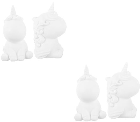 UPKOCH 4stücke Malset Für Mädchen Unbemalte Einhorn-figuren Kreative Bastelspielzeuge Fantasie Und Kreativität Für Bastelprojekte