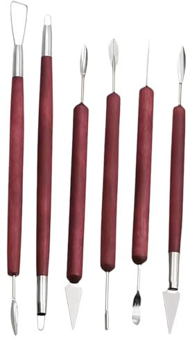 Daryunk 6 Pcs Sculpting Tools, Wax Carvers Tools Double-Ended Stainless Steel Wax Clay Sculpting Carving DIY Tools, for Art Crafts DIY Pottery Sculpture