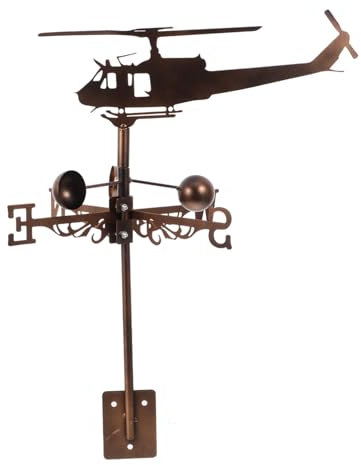 KONTONTY Hélicoptère de girouette météorologique girouette pour voilier girouette métallique girouette de Cour analgétique en métal girouette de pelouse décor de girouette Le Fer Café