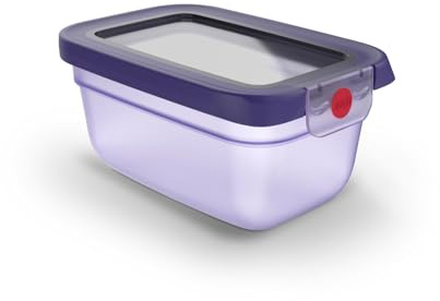 EMSA oneClick Frischhaltedose, verschlossen mit nur 1 x Klick, Lebensmittel 2 x länger frisch, 100% dicht, Made in Germany, 0,75L, gefrier-, mikrowellen- und spülmaschinengeeignet, violett, N1210600