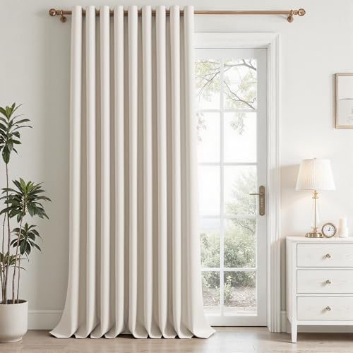MRTREES Beige Verdunkelungsvorhang Ösen 90x90 Single Thermo Türvorhang für Schlafzimmer und Wohnzimmer 1 Bahne 228x228cm 90x90 Zoll Hellbeige