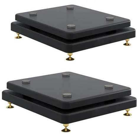 Speaker Isolation Stand - Stabilizer Base with Isolation Feet for Standard Speakers, Set of 2, 35cm x 35cm