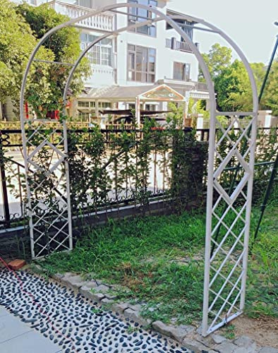 DXYQXL Arche de jardin en métal – Treillis en fer forgé galvanisé pour plantes grimpantes, décoration de mariage en plein air