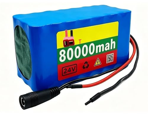 E-Bike Akku 24V 80Ah Elektrofahrräder Batterien 80000mAh 7S3P Wiederaufladbarer Fahrradbatterien Ersatzakku Elektroroller Akku Pack Für E-Scooter Rollstuhl Faltrad