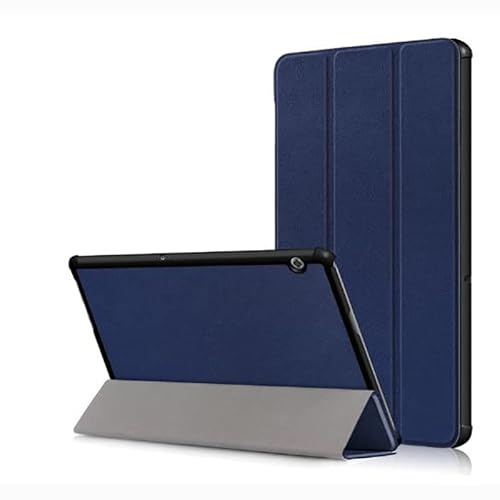 Custodia per Huawei MediaPad T5 10 Tablet 10.1 (AGS2-W09 AGS2-L09 AGS2-L03), custodia protettiva sottile con supporto in pelle PU per Huawei MediaPad T5 10 Tablet 10.1 pollici (blu scuro)