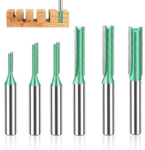 Fresas Rectas de Carburo, Vástago 8 mm, para Carpintería | Brocas de una y doble flauta, vástago 8 mm, diámetros 3-8 mm, para fresadora, corte de madera, bricolaje profesional