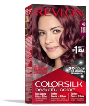 Revlon – Colorsilk Beautiful Color, Coloración Capilar Permanente, con Keratina y Aminoácidos, Color Intenso, Larga Duración, Sin Amoníaco, Resultado Natural, Tono 48 BORGOÑA