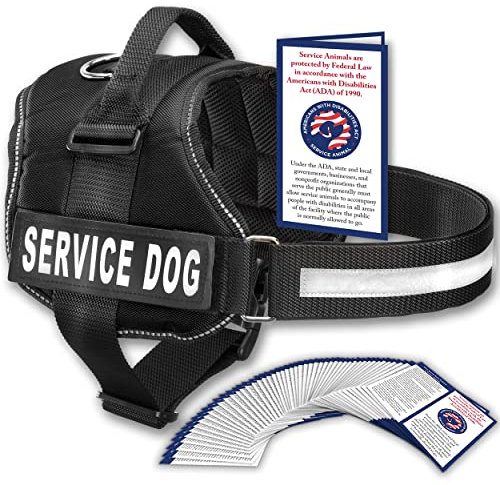 Industrial Puppy Service Dog Vest with Handle - No Pull Dog Harness for Large Dogs, and Working Dogs - Adjustable Fit, Reflective Straps, Removable Patches,Training Vest for Small to Large Breeds