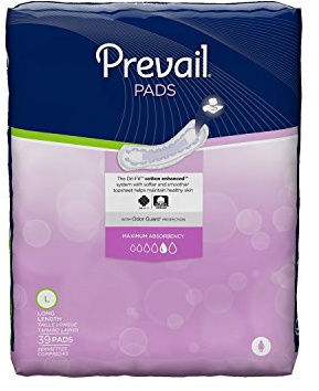 Prevail Incontinence Bladder Control Pads for Women, Maximum Absorbency, Long Length, 39 count