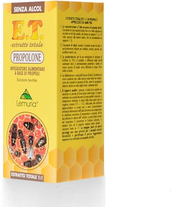 Lemuria - Propolone E.T. - Per il Benessere di Gola e Voce - Estratto Totale Senza Alcol - 100 ml - Made in Italy