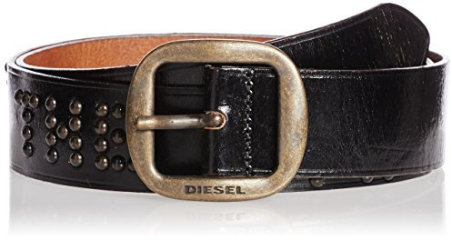 Diesel BRAVE CINTURA BELT Gürtel Herren Echtleder (Schwarz, 85 cm)