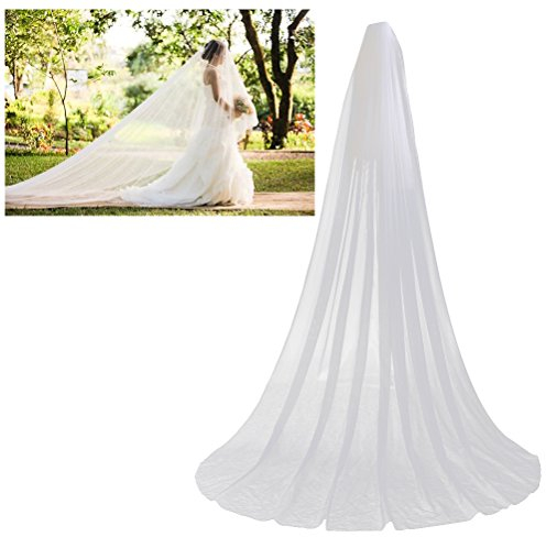 Hochzeit Brautschleier, lange Brautschleier Tüll Brautschleier mit Kamm (weiß)