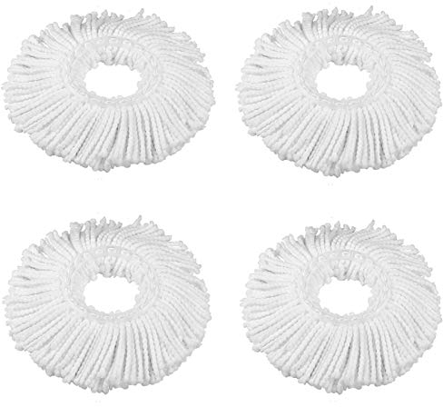 4 Pack Testa mocio rotante microfibra, ZZM Rotondo Mocio sostituzione Disc Mop Testina Sostitutiva Testa panni di ricambio Mocio Mop Heads Refills