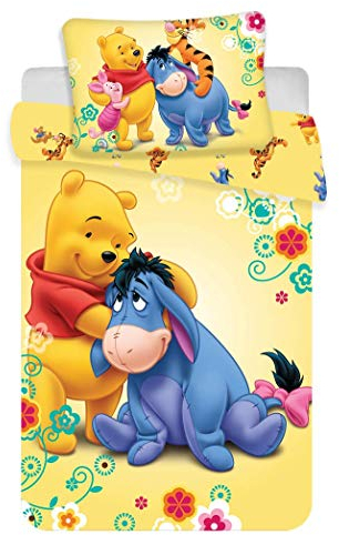 Jerry Fabrics Disney Winnie Puuh Babybett-Set, Baumwolle, Mehrfarbig, Größe 40x60 + 100x135 cm