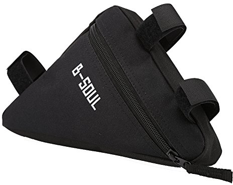 Fahrrad Dreieck Tasche, Tragbare Große Kapazität Fahrradrahmen Strap-On Pouch für Radfahren Reisen Fahrrad Zubehör(Schwarz)